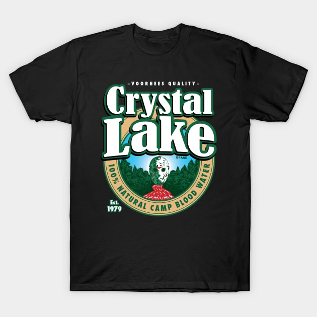 Crystal Lake Water T-Shirt by mikehandyart